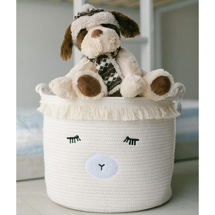 Download Qizhongtrade Cotton Rope Nursery Storage Basket Cute Lamb Woven Baby Laundry Basket For Kids Toddler Bedroom Stuffed Animal Toy Storage Bin For Playroom Large Decorative Baby Hamper Basket For Organizing Wayfair