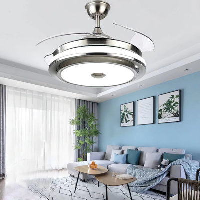 modern ceiling fan with remote control and light kit included