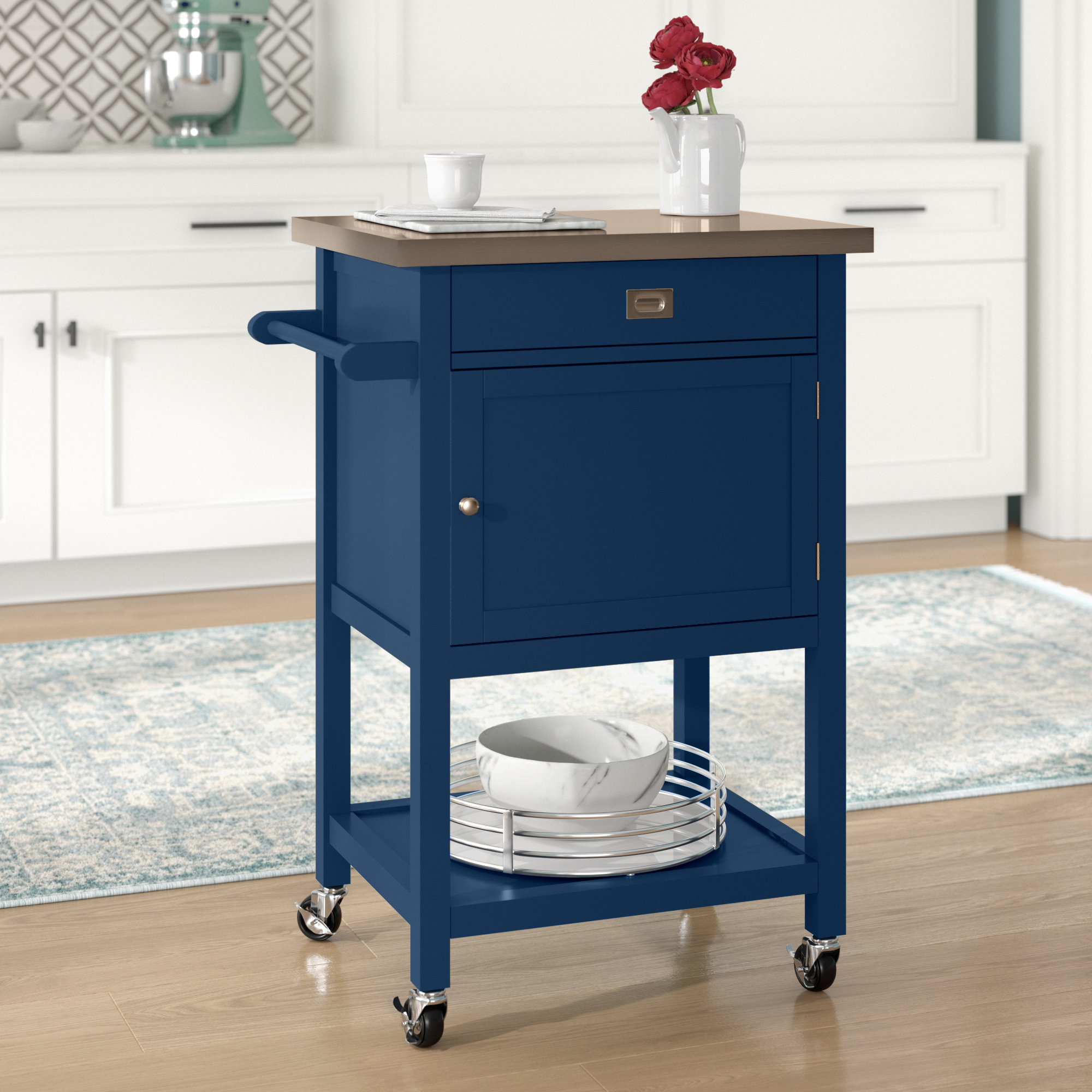 Wade Logan® Annily 26'' Wide Rolling Kitchen Cart with Stainless Steel