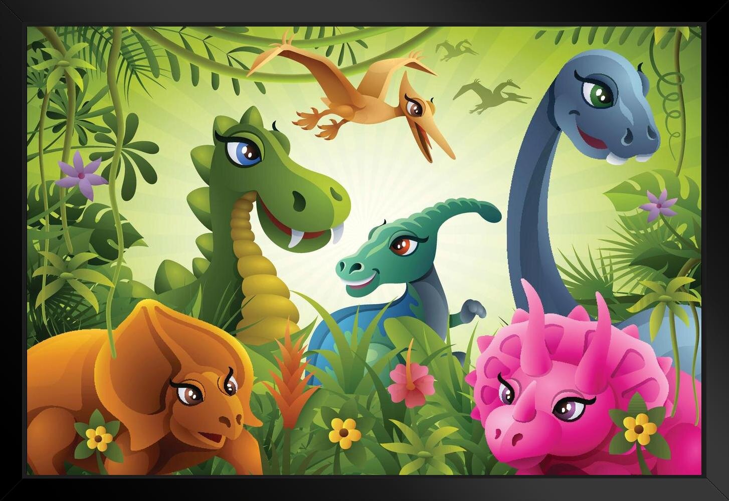 Zoomie Kids Cute Dinosaurs Jurassic Friendship Colorful Dinosaur ...