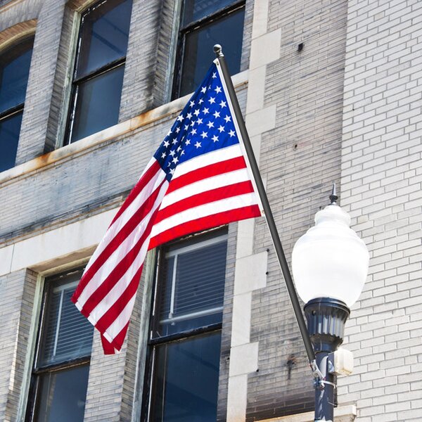 American Flag  Nylon 3 by 5-Feet US Flag Set with 5/6 feet  Spinning Flag Pole 