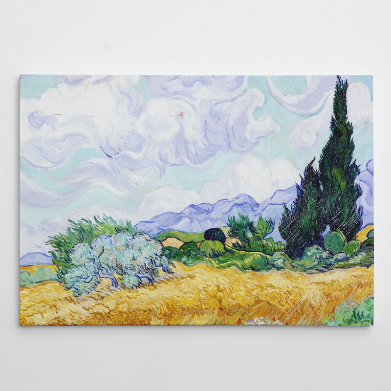 Vault W Artwork Wheat Field With Cypresses By Vincent Van Gogh Oil Painting Print On Wrapped Canvas Reviews Wayfair