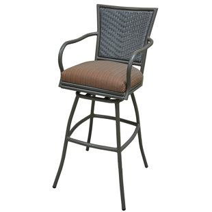 Extra Tall 34 36 Patio Bar Stools You Ll Love Wayfair Erin 35 Patio Bar Stool With Cushion