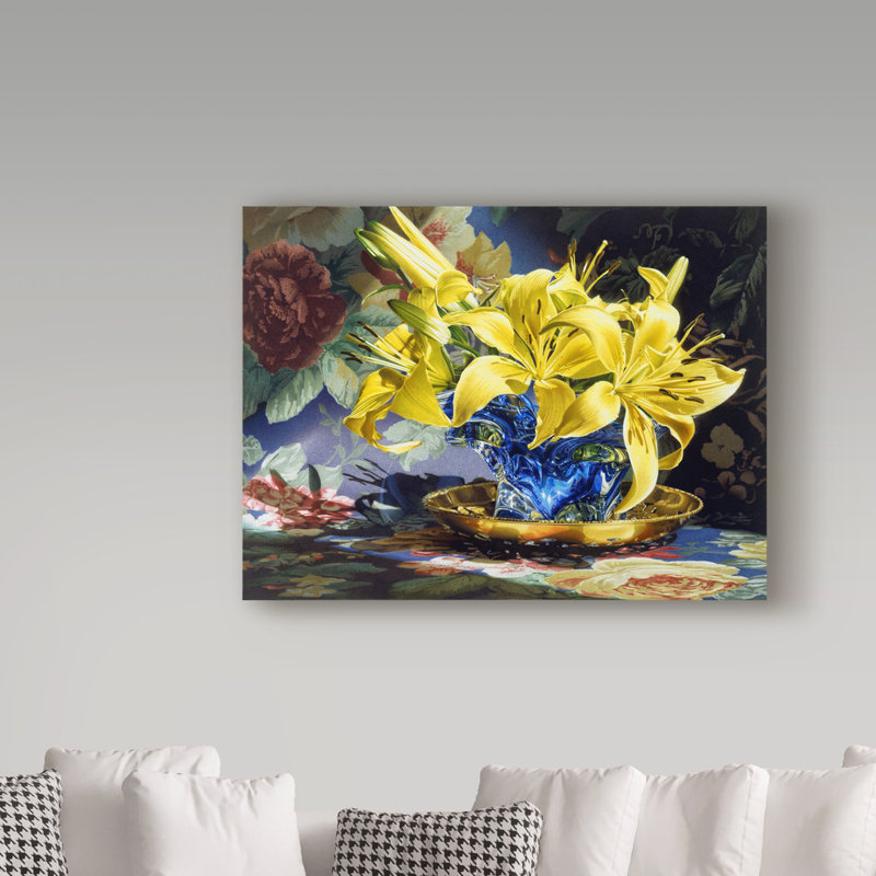 Trademark Art Fire And Ice Yellow Acrylic Painting Print On