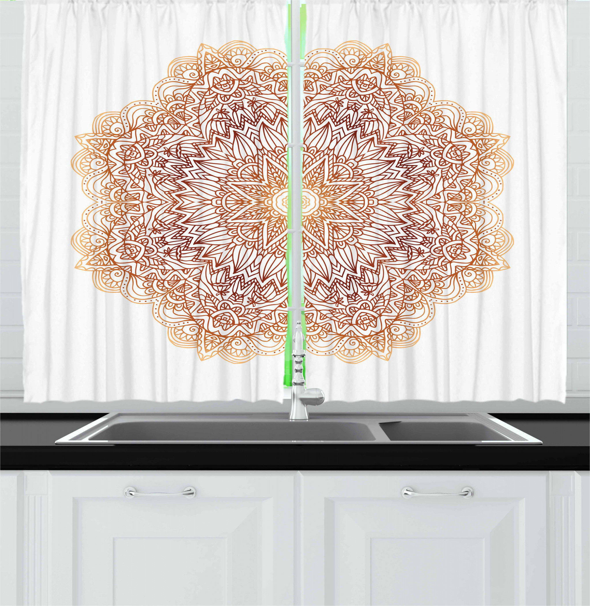 East Urban Home Mandala Kitchen Curtain Wayfair