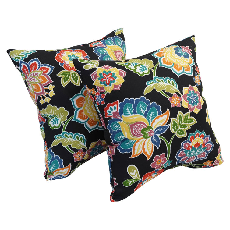 black floral throw pillows