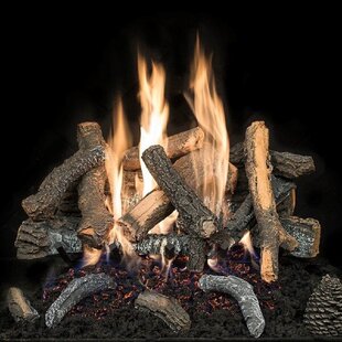 Cascade Char Stack Vented Natural Gas/Propane Fireplace Log Set By HargroveGasLogs