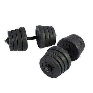 Weight Dumbbell Set 25 LB Adjustable Cap Gym Home Barbell Plates Body Workout 