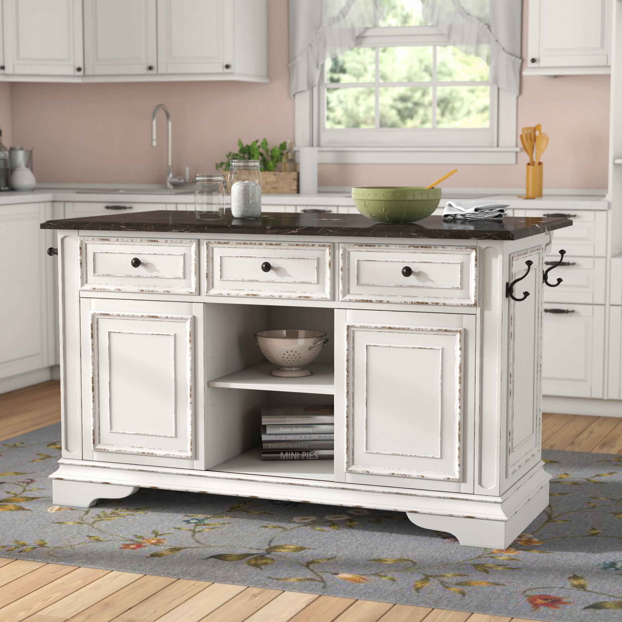Lark Manor Tiphaine Kitchen Island With Granite Top Reviews