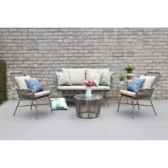 Highland Dunes Oropeza 4 Piece Sofa Seating Group With Cushions Reviews Wayfair