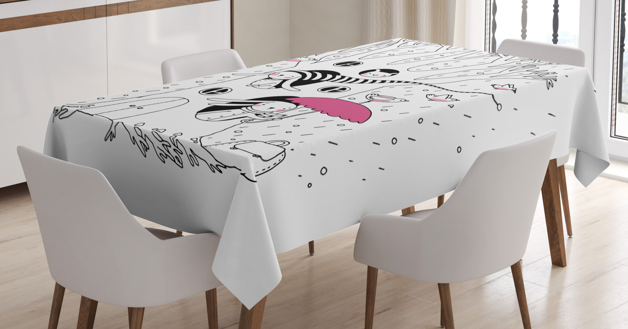 Details about   Ambesonne Abstract Surreal Tablecloth Table Cover for Dining Room Kitchen 