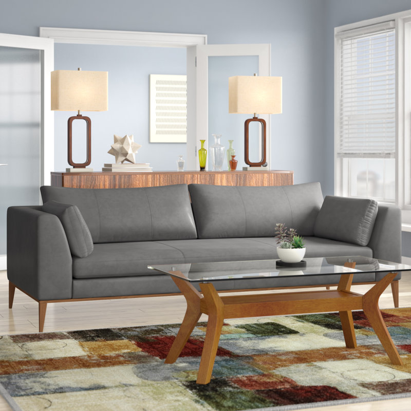 Brayden Studio Reid Leather Sofa Reviews Wayfair Brayden Studio Reid Leather Sofa