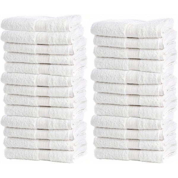 Cotton Wash Cloth Washcloth Pack Commercial Lot 24 Piece Set Solid Machine Wash 