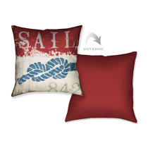 red nautical throw pillows