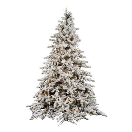 Vickerman Flocked Utica Green Fir Artificial Christmas ...