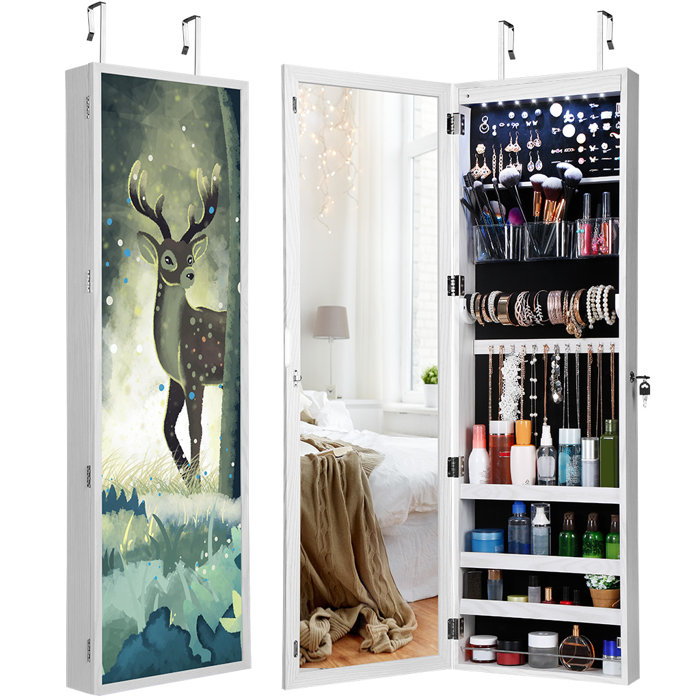 Langria Jewellery Cabinet With Full Length Mirror And Stunning 3d