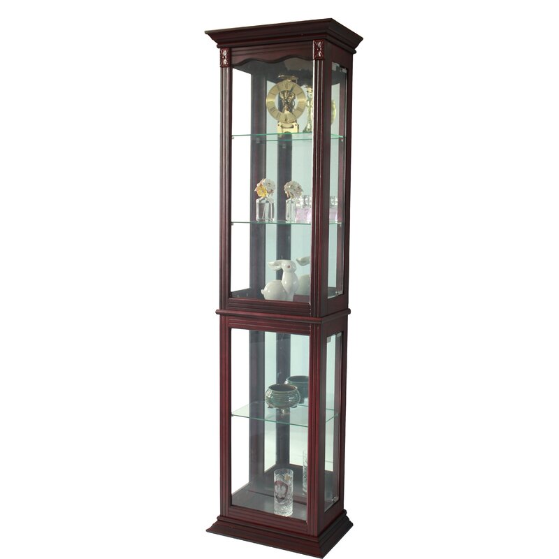 Astoria Grand Watkin Floor Standing Lighted Curio Cabinet