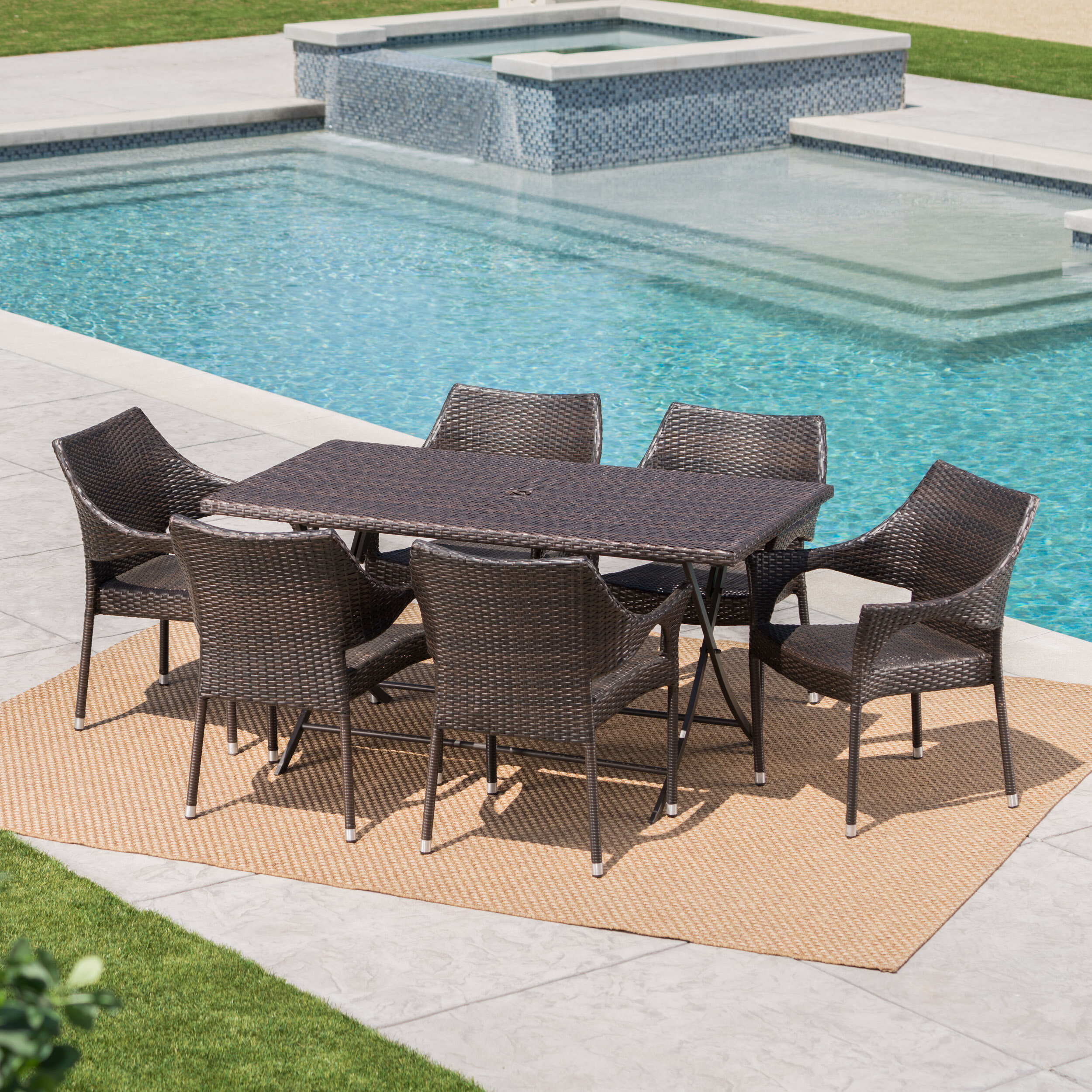 Outdoor Wicker Table And Chairs / 11 Piece Outdoor Rattan Wicker Patio