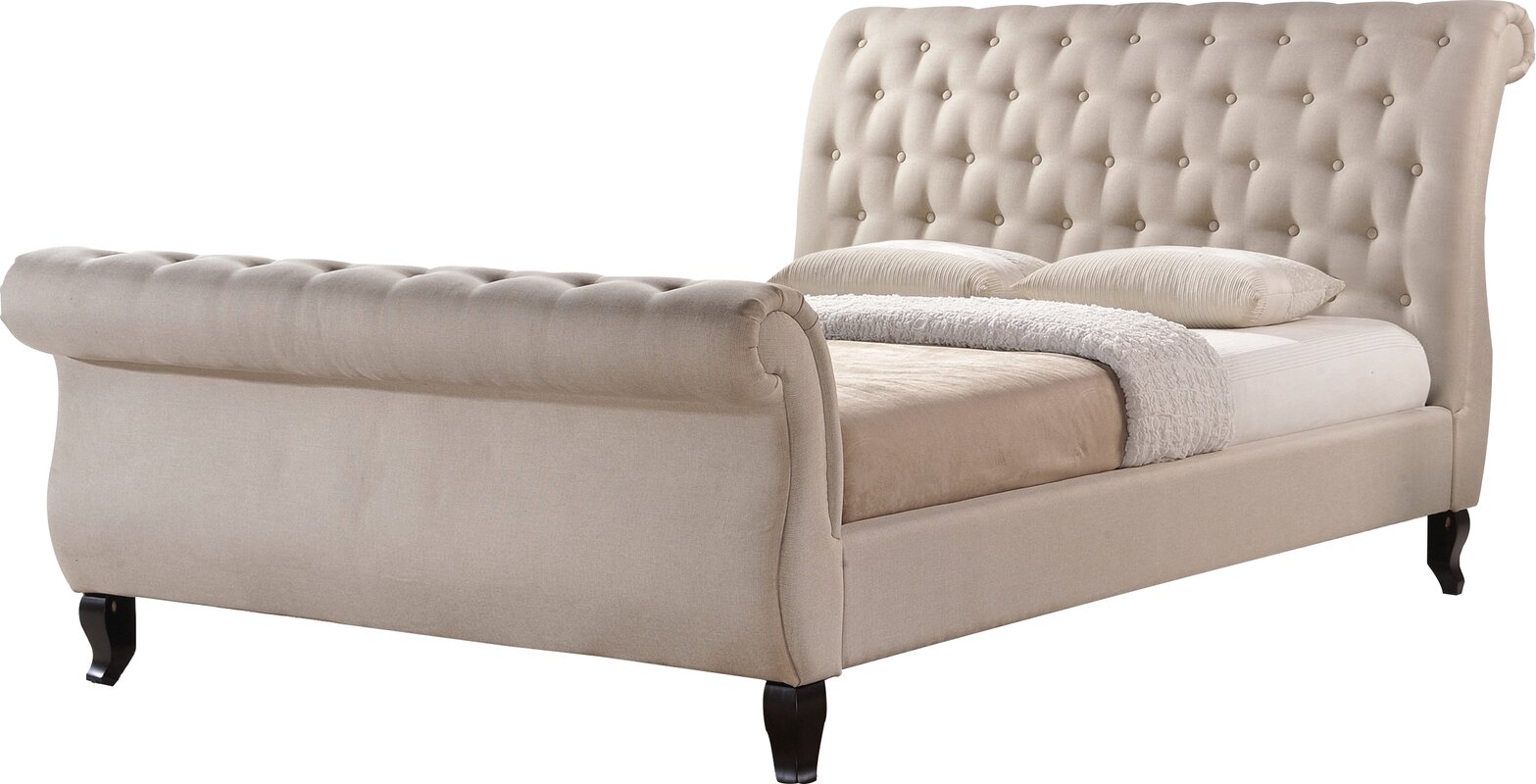 Wholesale Interiors Baxton Studio Upholstered Sleigh Bed