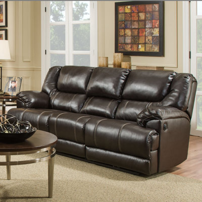 Red Barrel Studio Brady Leather Reclining Sofa Reviews Wayfair Simmons Upholstery Starr Motion Reclining Sofa