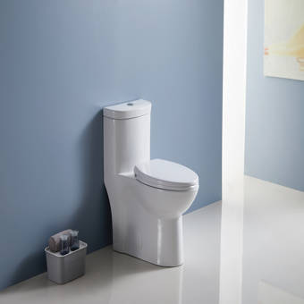 Mini Kong Dual Flush Elongated One Piece Toilet Seat Included Wayfair