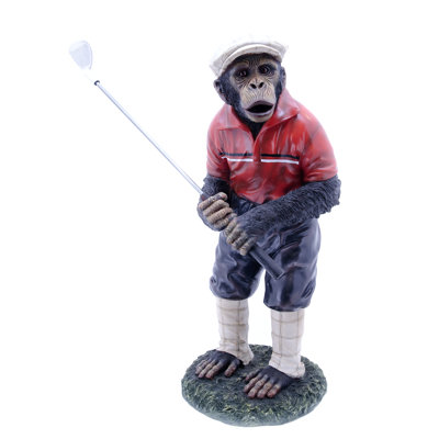 Golfer Monkey Statue