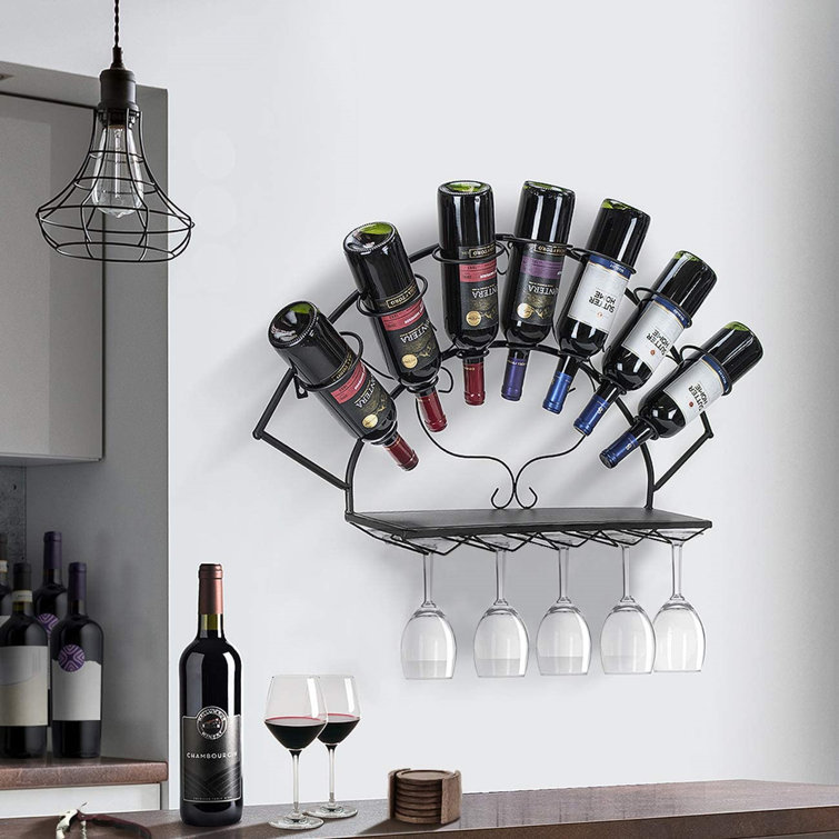 Kitchen wall wine racks