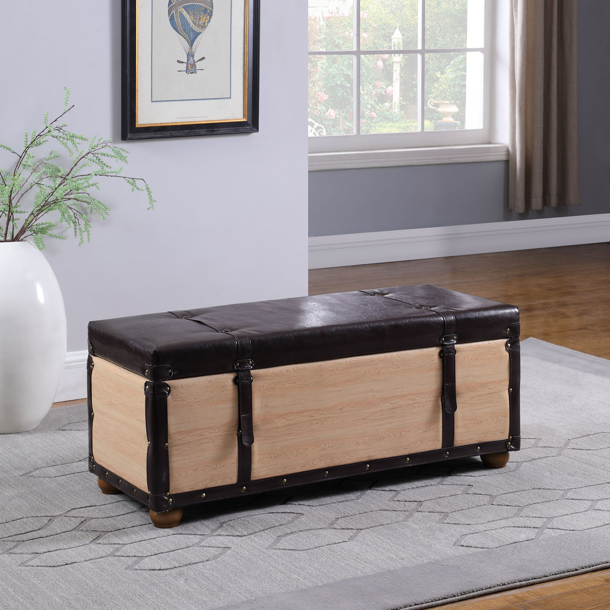 Millwood Pines Donita Upholstered Storage Bench Wayfair