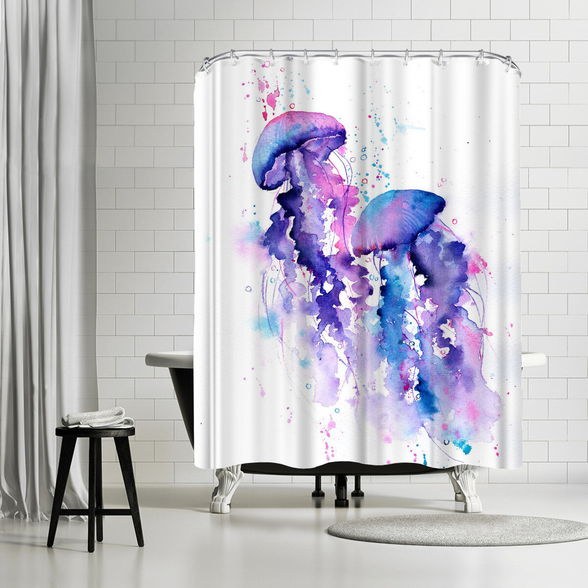 East Urban Home Rachel Mcnaughton Jellyfish Single Shower Curtain Wayfair