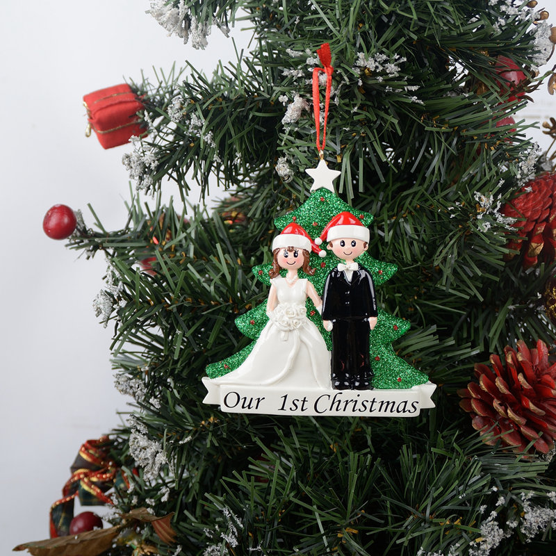 personalized first christmas ornaments couple