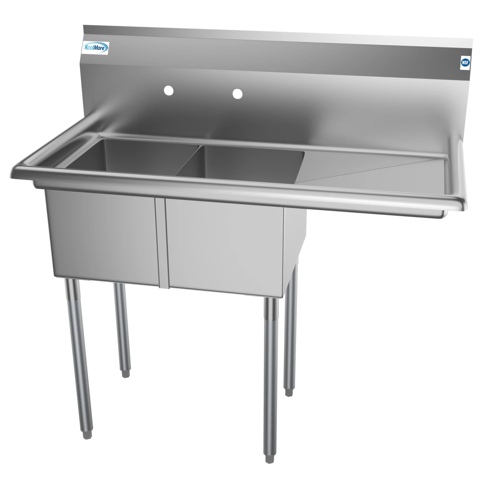 Koolmore 22'' W Double Bowl Stainless Steel Flush Mount Kitchen Sink ...