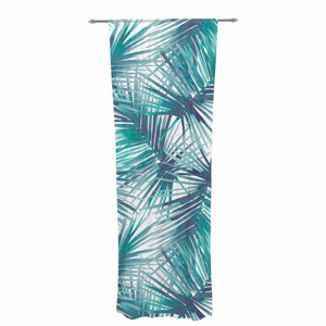 Danii Pollehn Palm Tree Branches Nature / Floral Sheer Rod Pocket Curtain Panels (Set of 2)