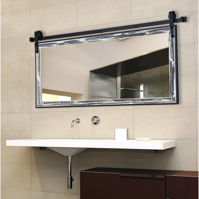 Gracie Oaks Nicholle Cottage Distressed Farmhouse Country Bathroom Vanity Mirror Wayfair