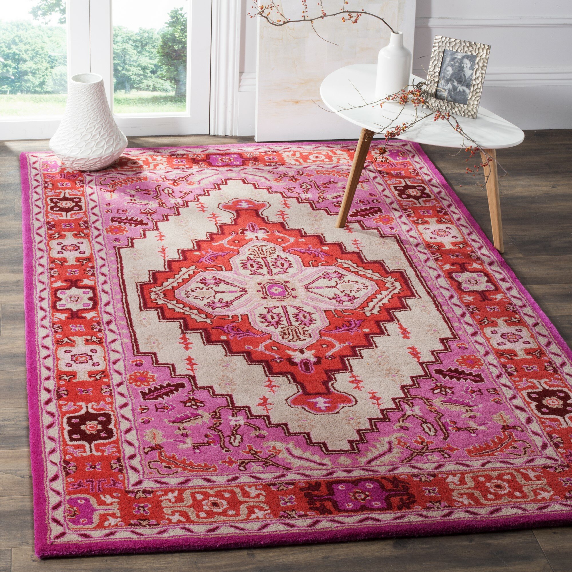 Bungalow Rose Blokzijl Handmade Tufted Wool Red Rug & Reviews | Wayfair