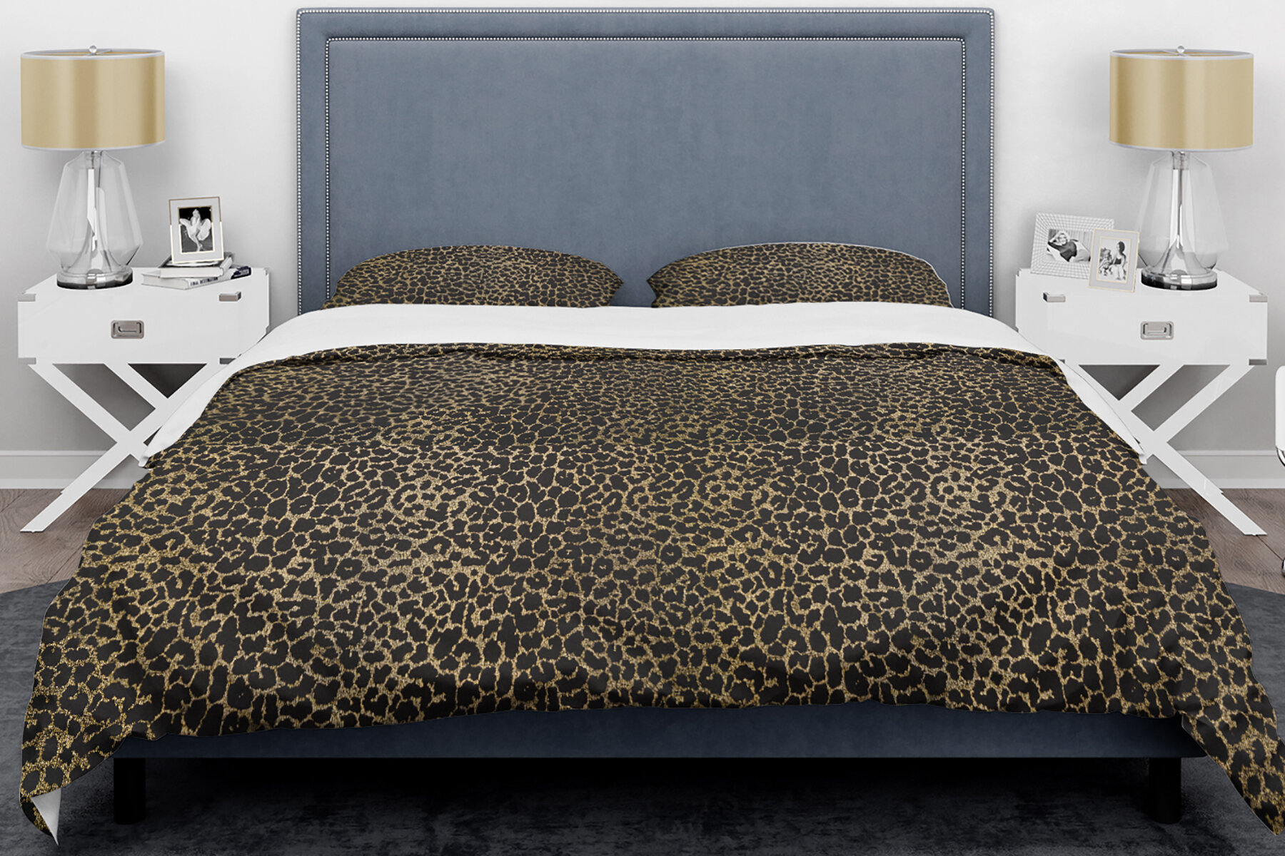 East Urban Home Leopard Fur Safari V Mid Century Duvet Cover Set