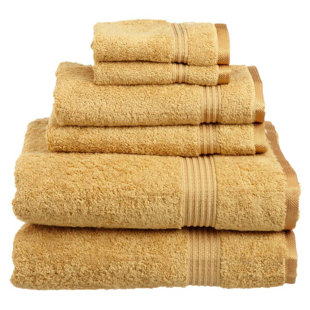 yellow striped bath towels