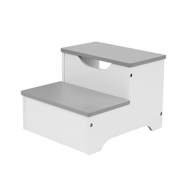 white step stool with storage