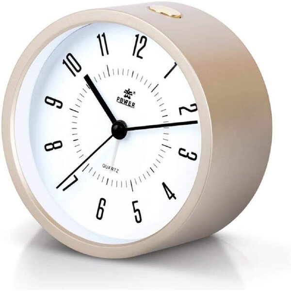 Bedside Alarm Clock 3” No Ticking Mute White Quart Analog Clock With Twin Bell 