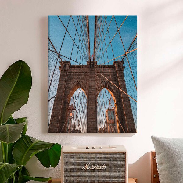 NYC Brooklyn Bridge CITY  Canvas Art Print Box Framed Picture Wall Hanging BBD 
