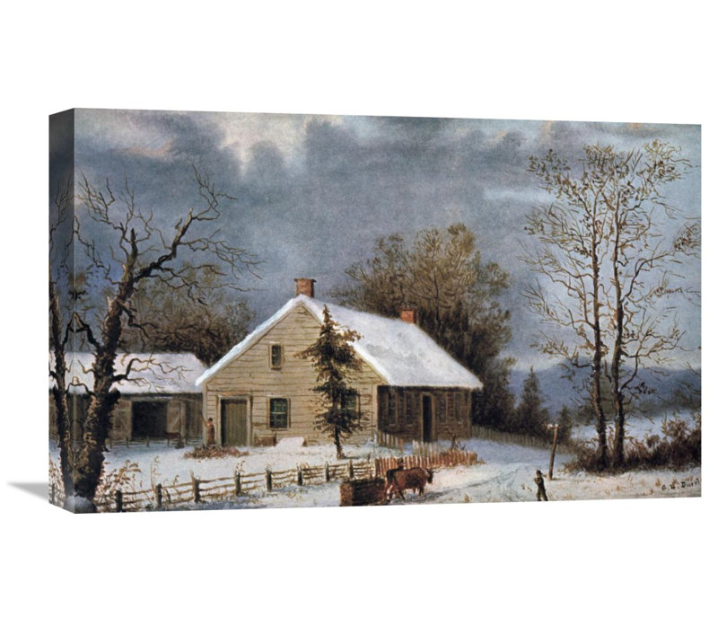Global Gallery Winter Wood By Currier And Ives Painting Print On