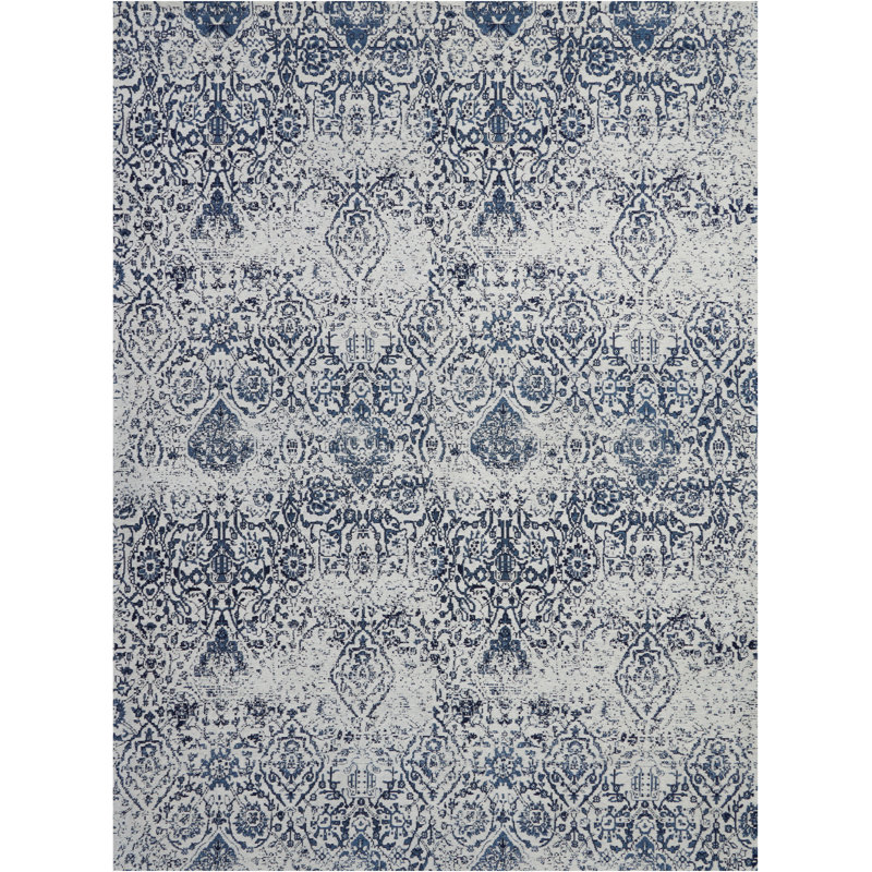 The Twillery Co Orourke Power Loom Ivory Navy Blue Rug Reviews