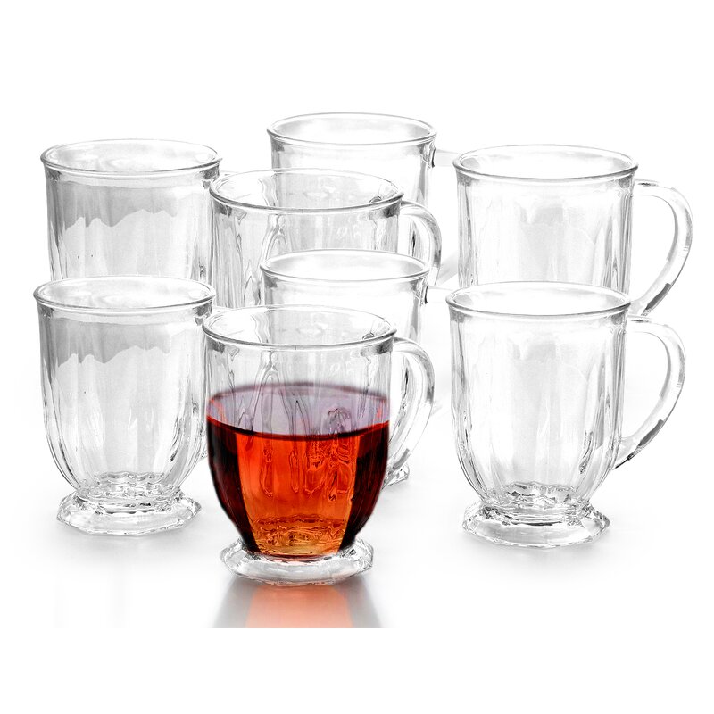 14 oz glass coffee mugs