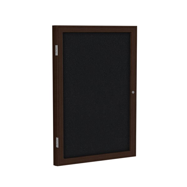 Satin 1 Door Outdoor Enclosed Bulletin Board Size Surface Color Silver 3 H x 2 W Frame Finish 