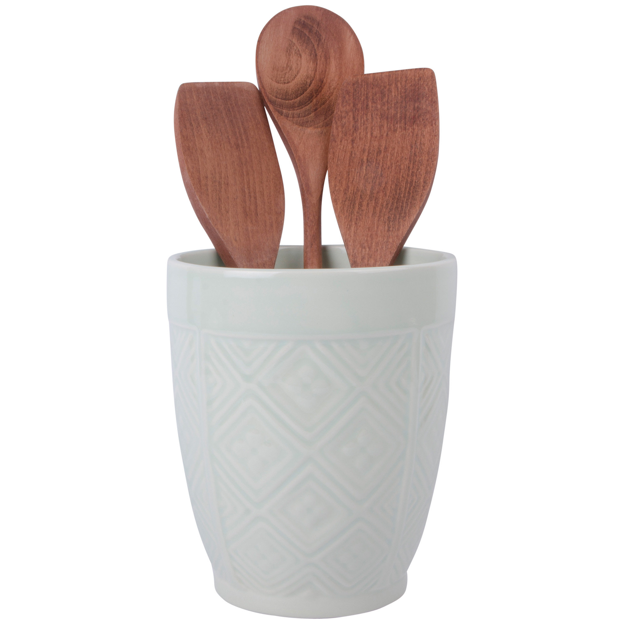 Latitude Run Embossed Tile Footed Utensil Crock Wayfair