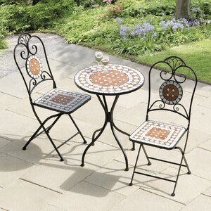 Lowery Diamond Mosaic 3 Piece Bistro Set