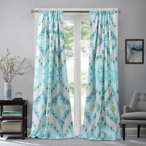 Defelice Geometric Semi-Sheer Curtain Panels (Set of 2)