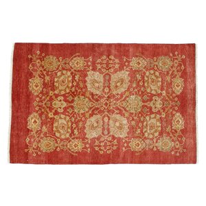 Ottoman Hand-Knotted Red Area Rug