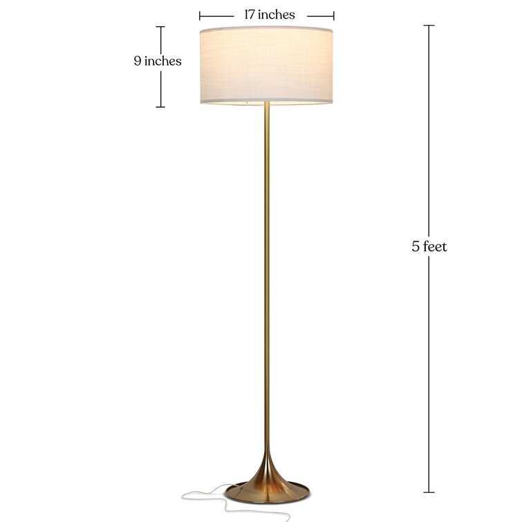 Brightech Quinn Antique Brass / Gold Floor Lamp for Mid Century Modern Living Rooms Contemporary Office & Bedroom Standing Light Matches Your Style and Gets Compliments