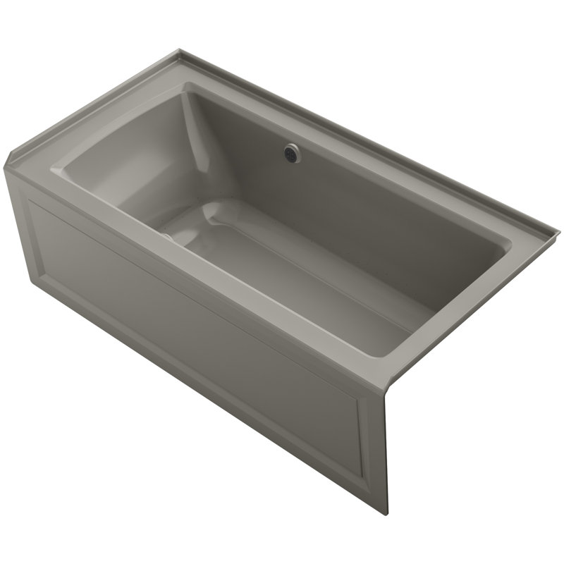 Kohler Archer Alcove Bubblemassage Air Bath With Integral Apron Right Hand Drain And Bask Heated Surface Wayfair
