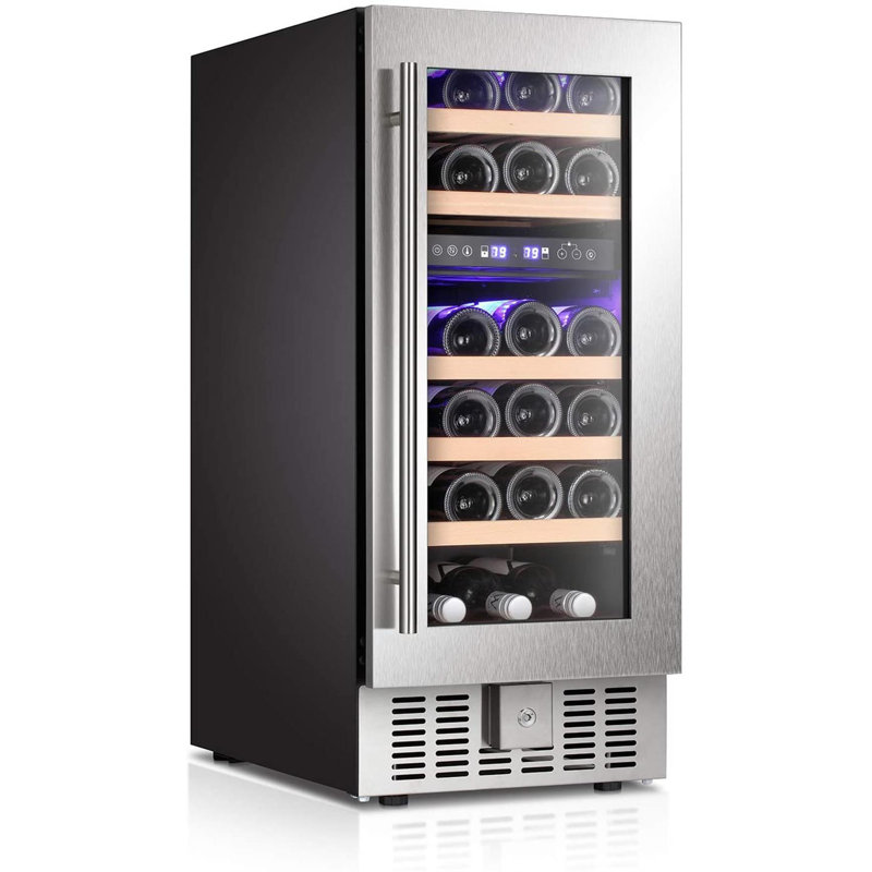 Yukool 28 Bottles And 18 Can Dual Zone Freestanding Wine Refrigerator Wayfair
